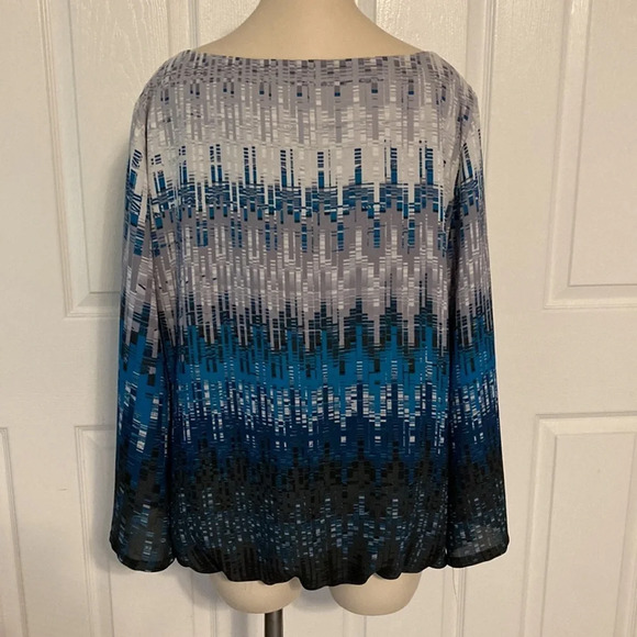 Alfani Wide Sleeve Blouson Abstract Print Embellished Blouse 16 - Picture 6 of 16